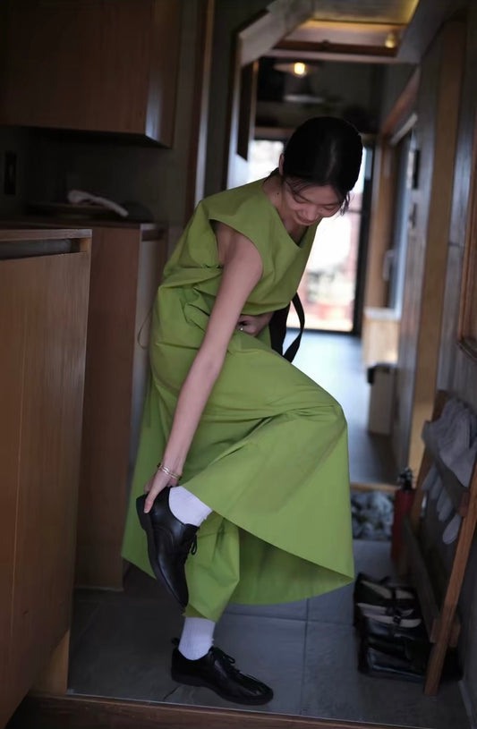 <sannai nut> Green Tank Dress