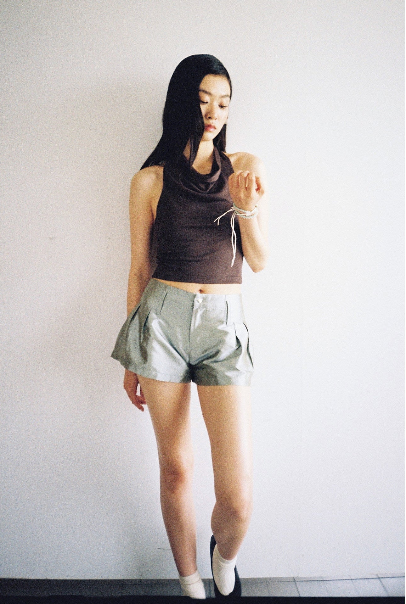 <cheap art label> Silk Low-Rise Shorts