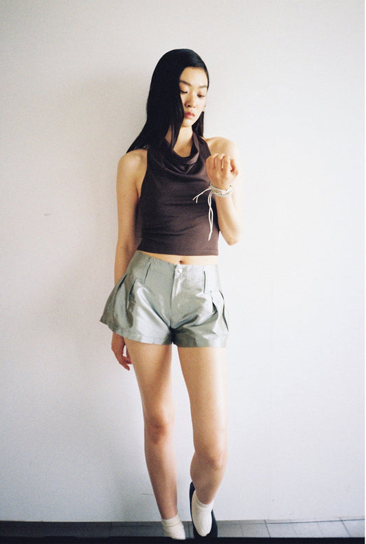 <cheap art label> Silk Low-Rise Shorts