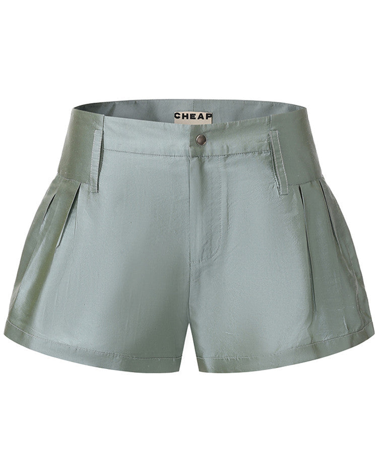 <cheap art label> Silk Low-Rise Shorts