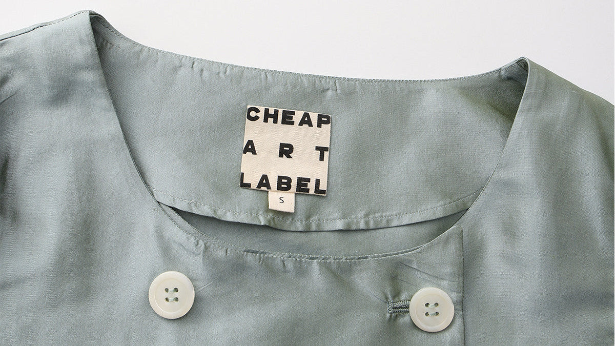 <cheap art label> Double-Breasted Silk Top
