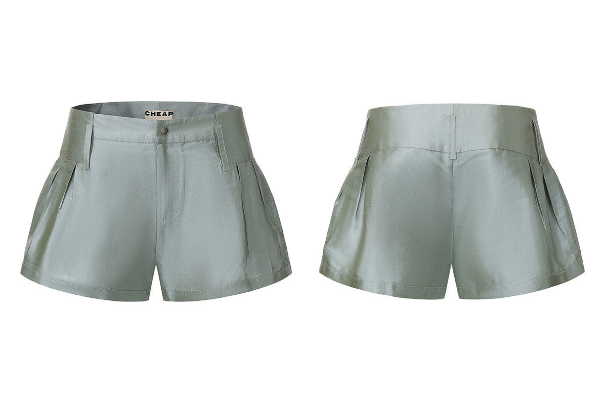 <cheap art label> Silk Low-Rise Shorts