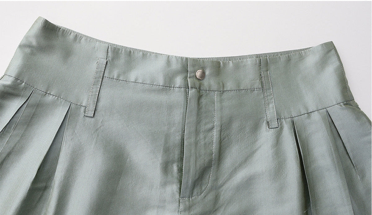 <cheap art label> Silk Low-Rise Shorts