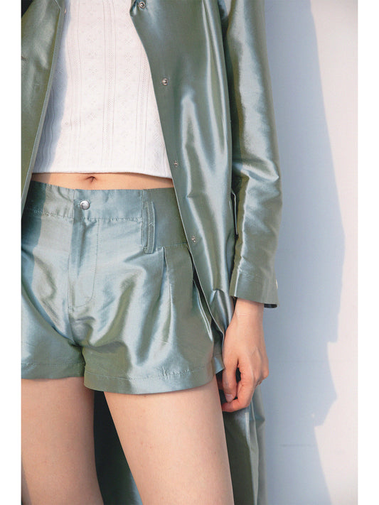 <cheap art label> Silk Low-Rise Shorts