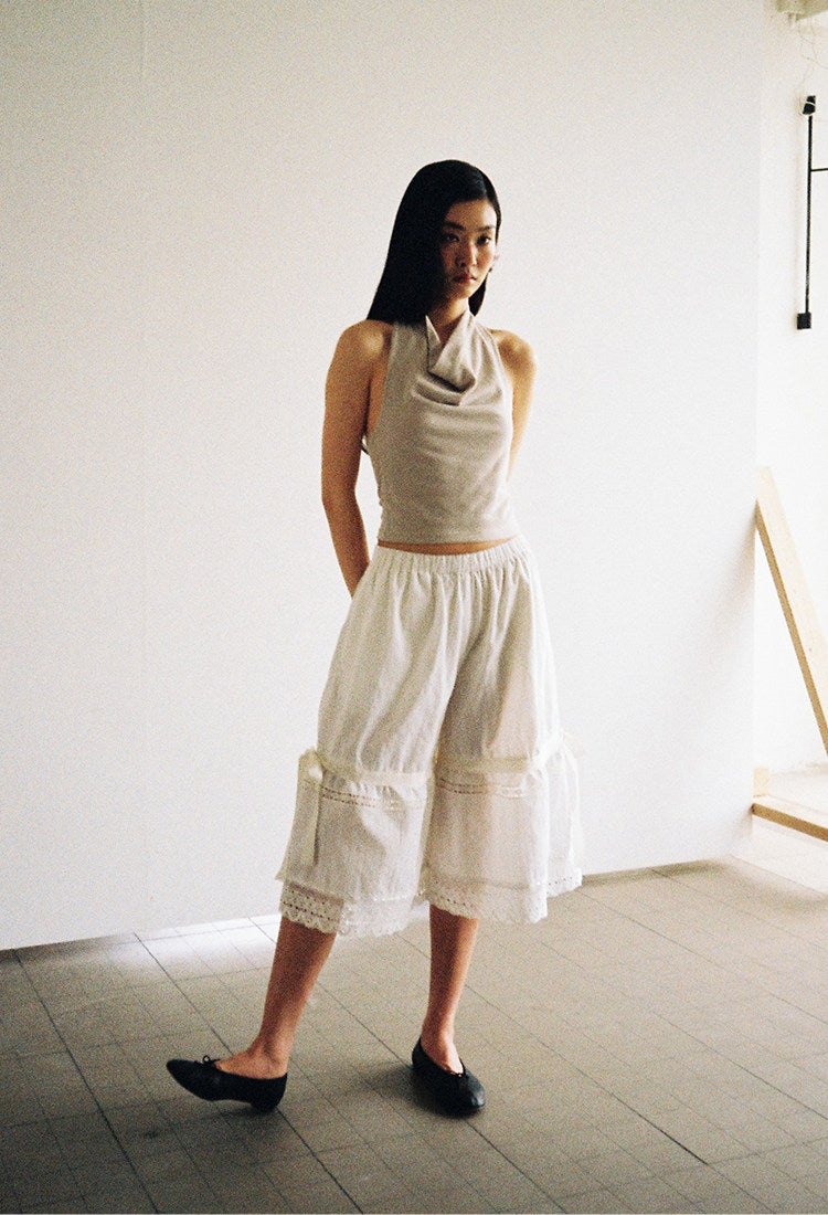 <cheap art label> Lace Cropped Pants