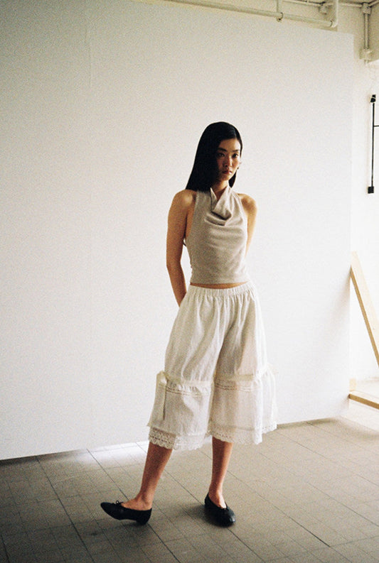 <cheap art label> Lace Cropped Pants