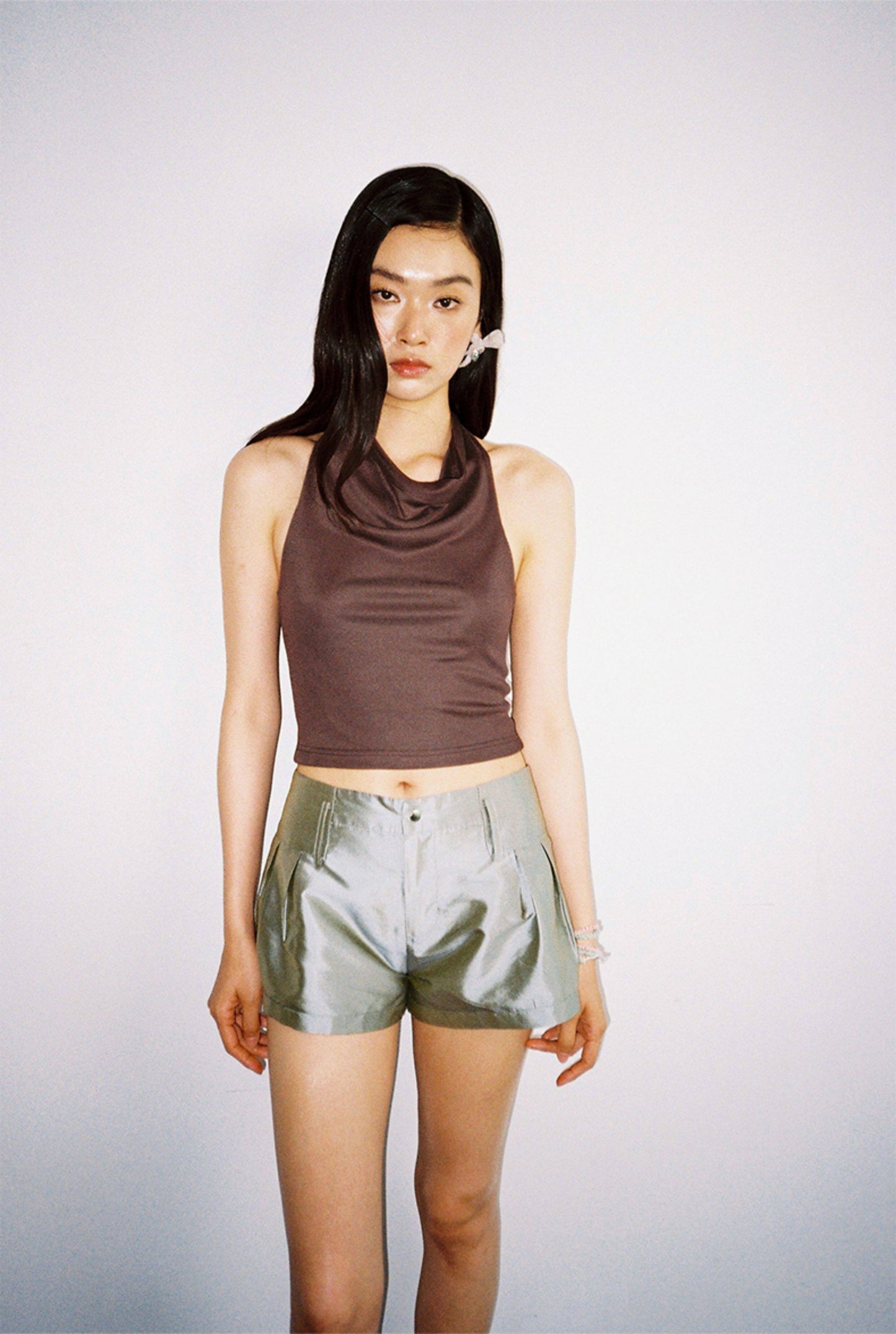 <cheap art label> Silk Low-Rise Shorts
