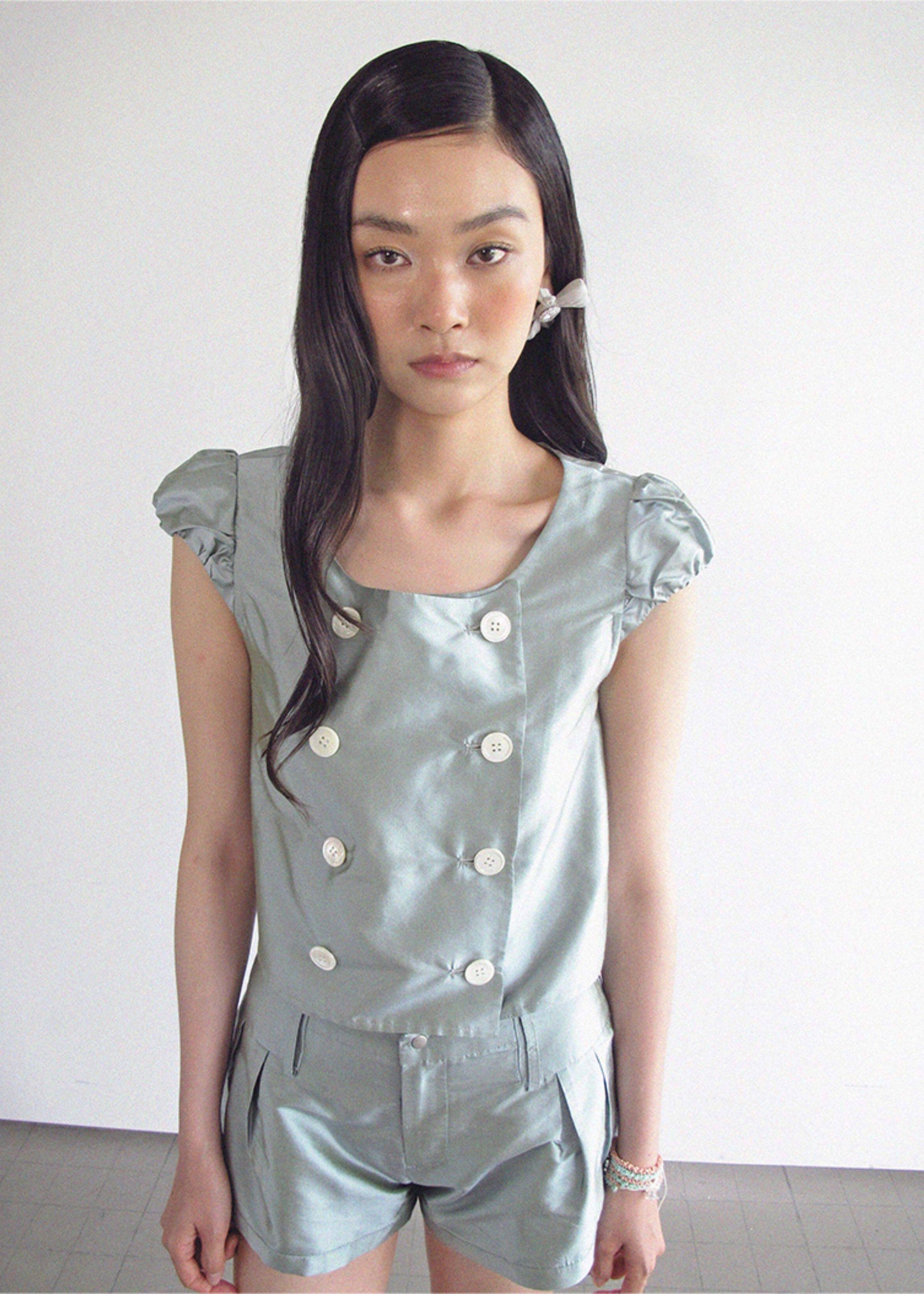 <cheap art label> Silk Low-Rise Shorts