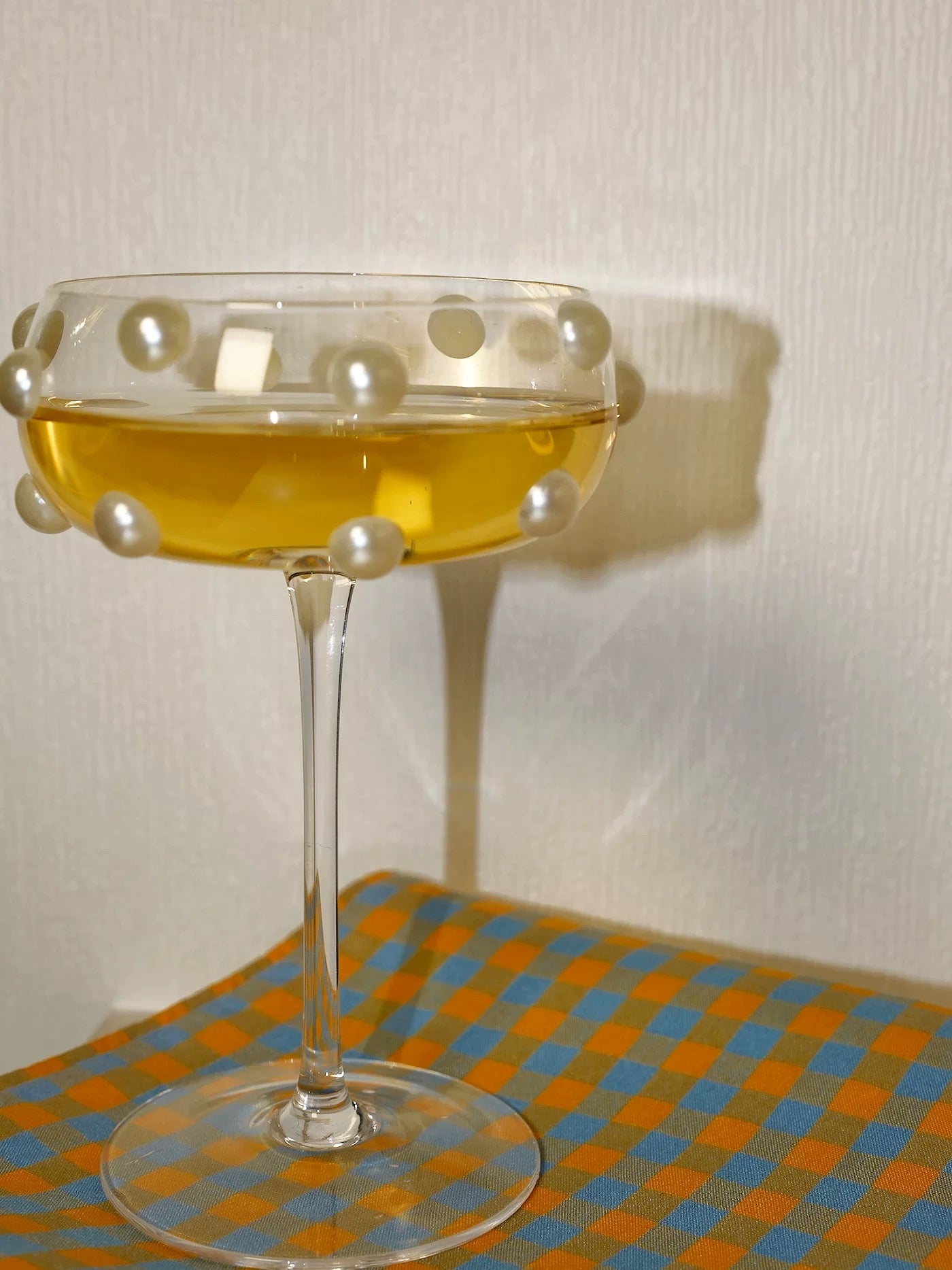 【IN Chaos】パール貼り付け高脚グラス