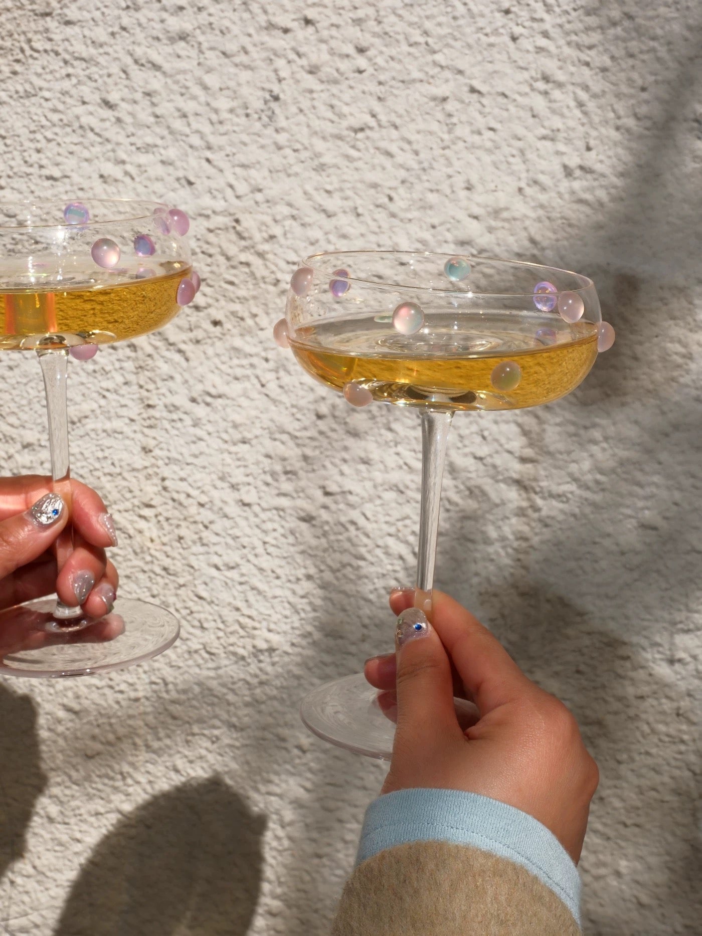 【IN Chaos】パール貼り付け高脚グラス