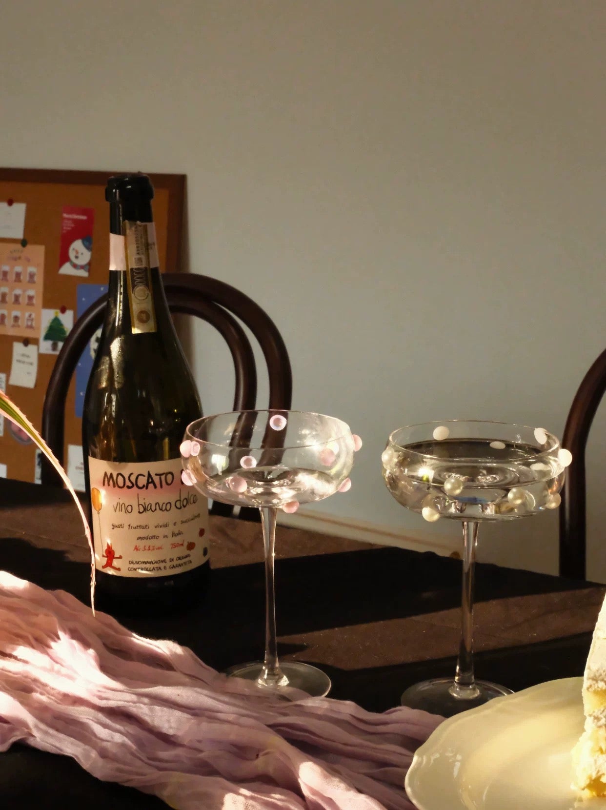 【IN Chaos】パール貼り付け高脚グラス