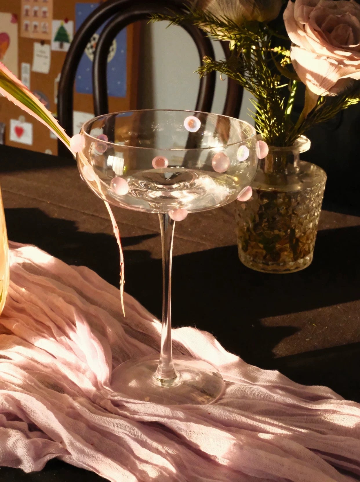 【IN Chaos】パール貼り付け高脚グラス