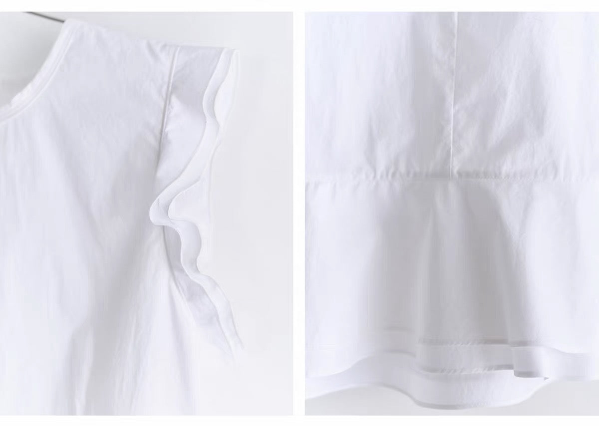 <sannai nut> Fitted Flutter Sleeve Top