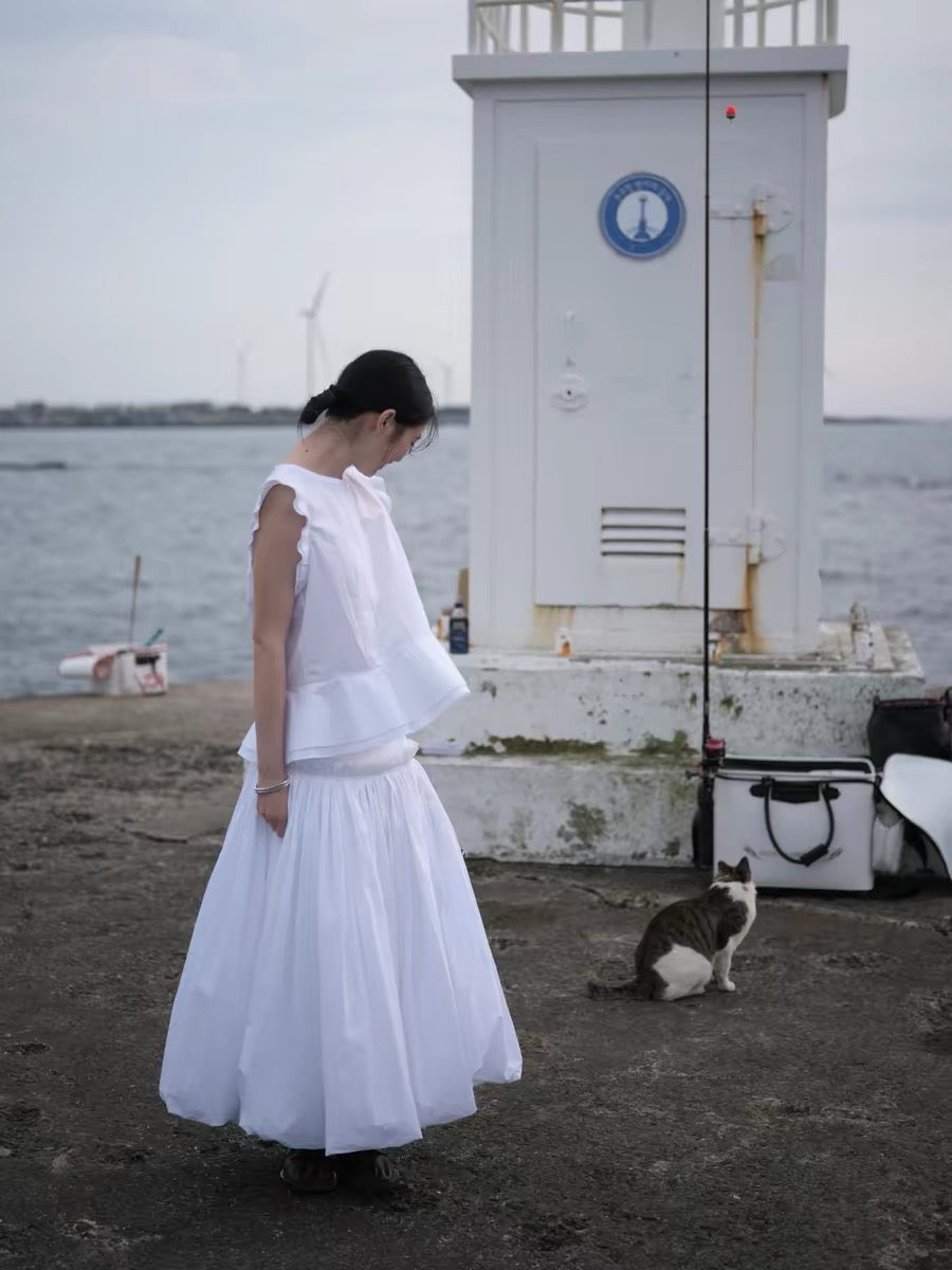 <sannai nut> Bubble Hem Skirt