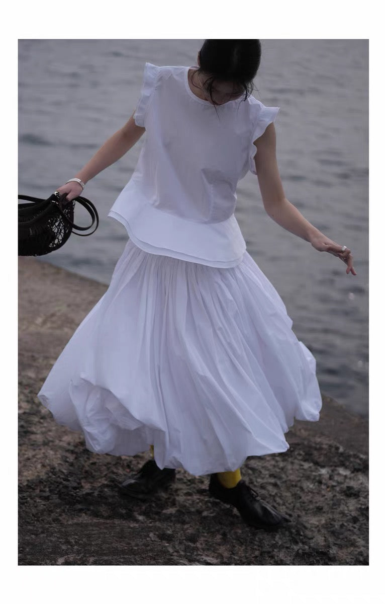 <sannai nut> Bubble Hem Skirt