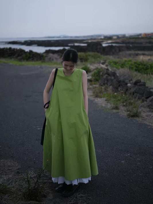 <sannai nut> Green Tank Dress