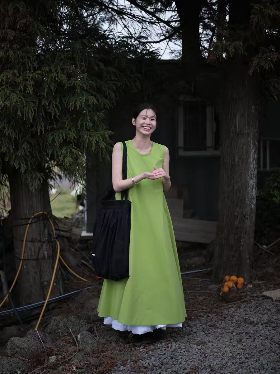 <sannai nut> Green Tank Dress