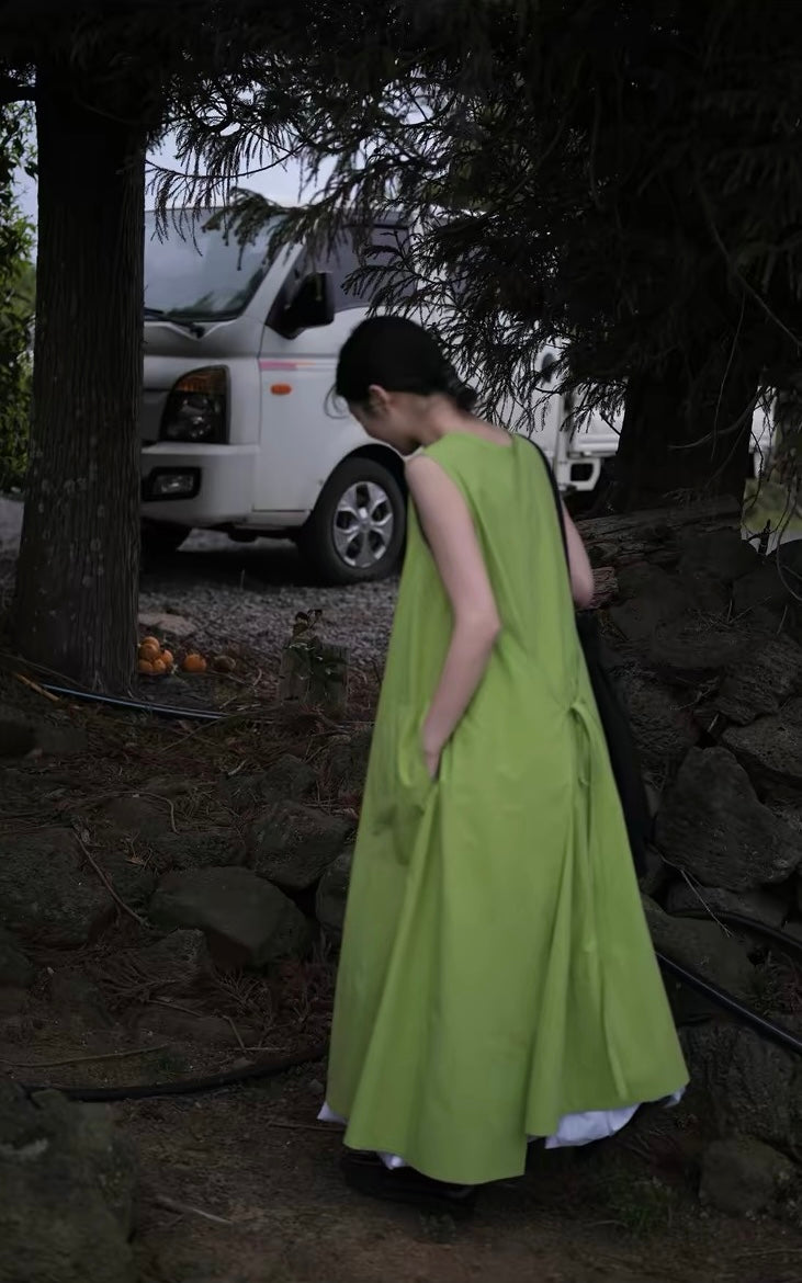 <sannai nut> Green Tank Dress