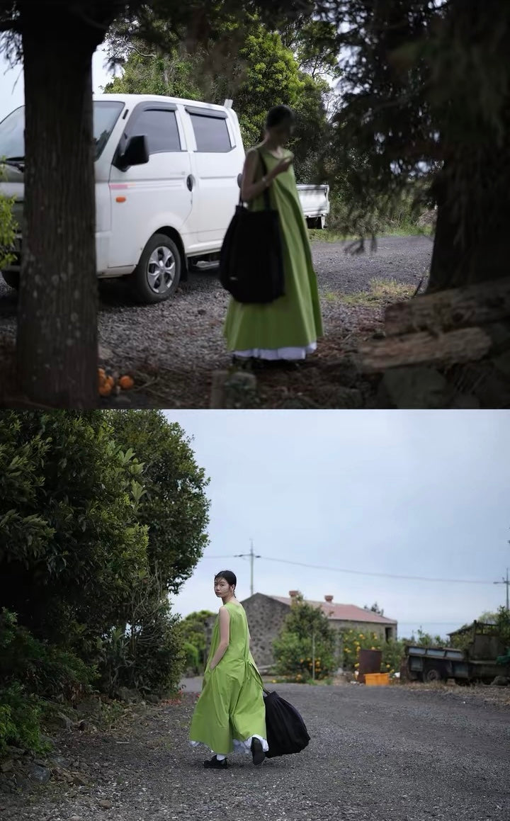 <sannai nut> Green Tank Dress