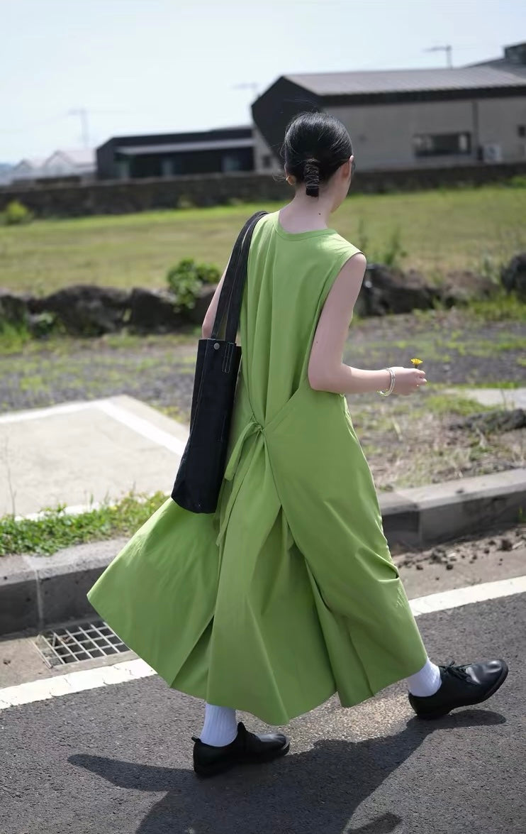 <sannai nut> Green Tank Dress
