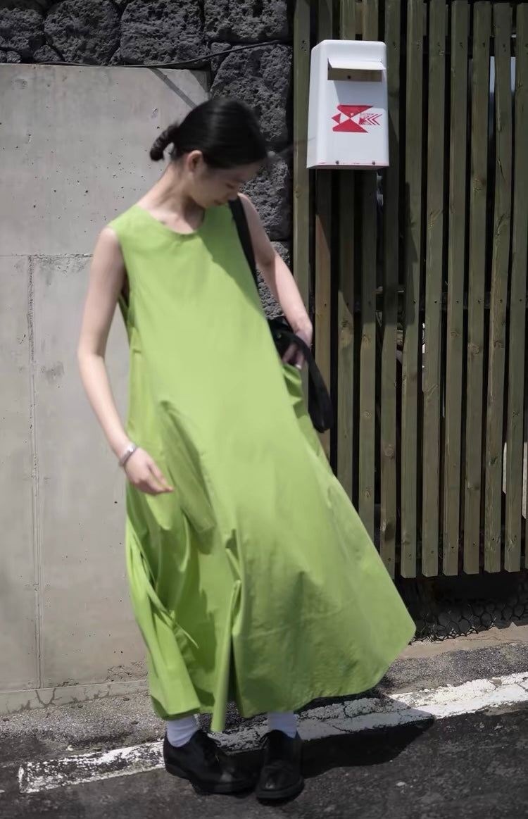 <sannai nut> Green Tank Dress