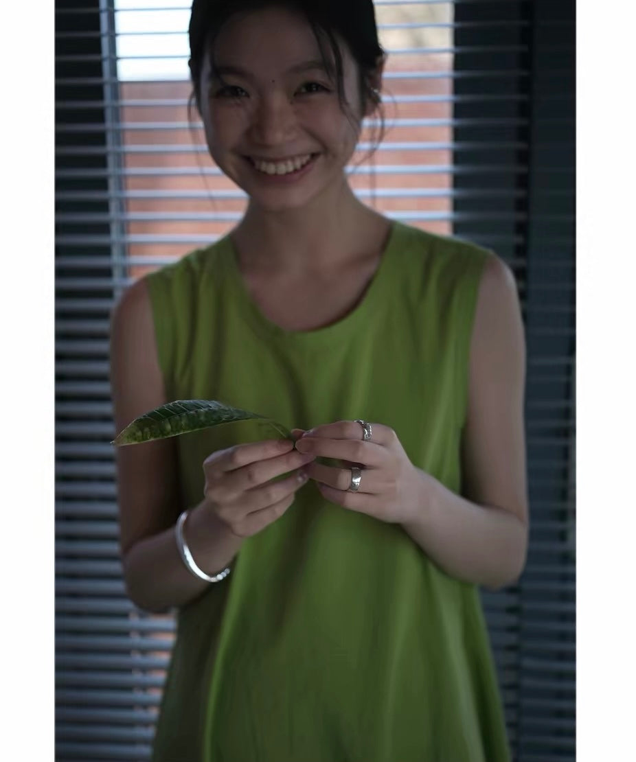 <sannai nut> Green Tank Dress