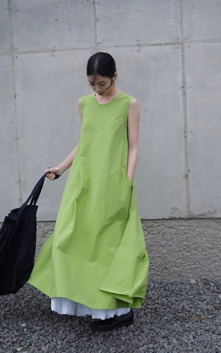 <sannai nut> Green Tank Dress