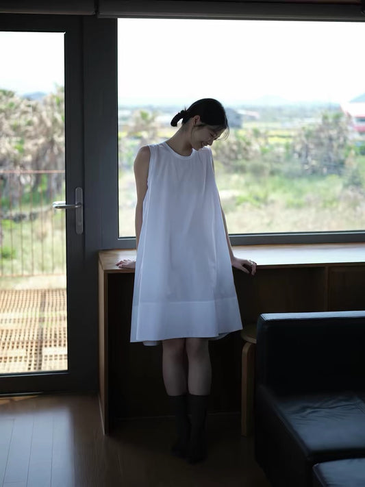<sannai nut> Crew Neck Sleeveless Dress