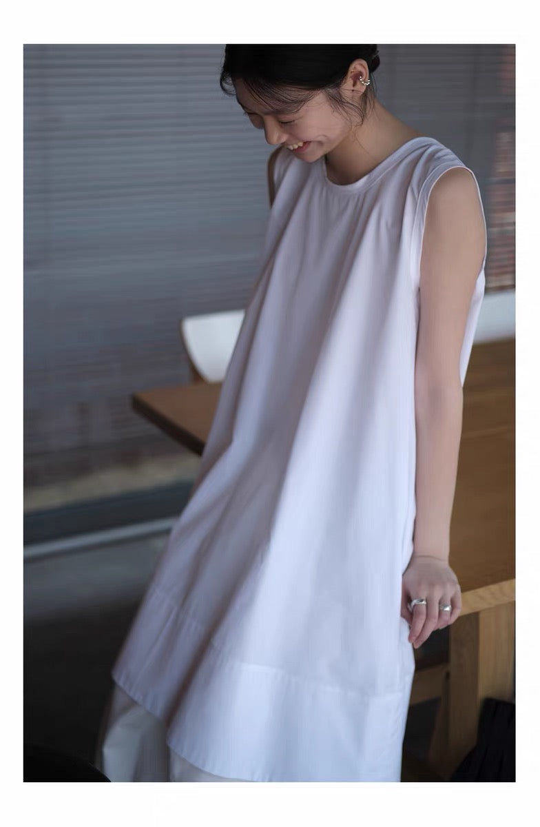 <sannai nut> Crew Neck Sleeveless Dress