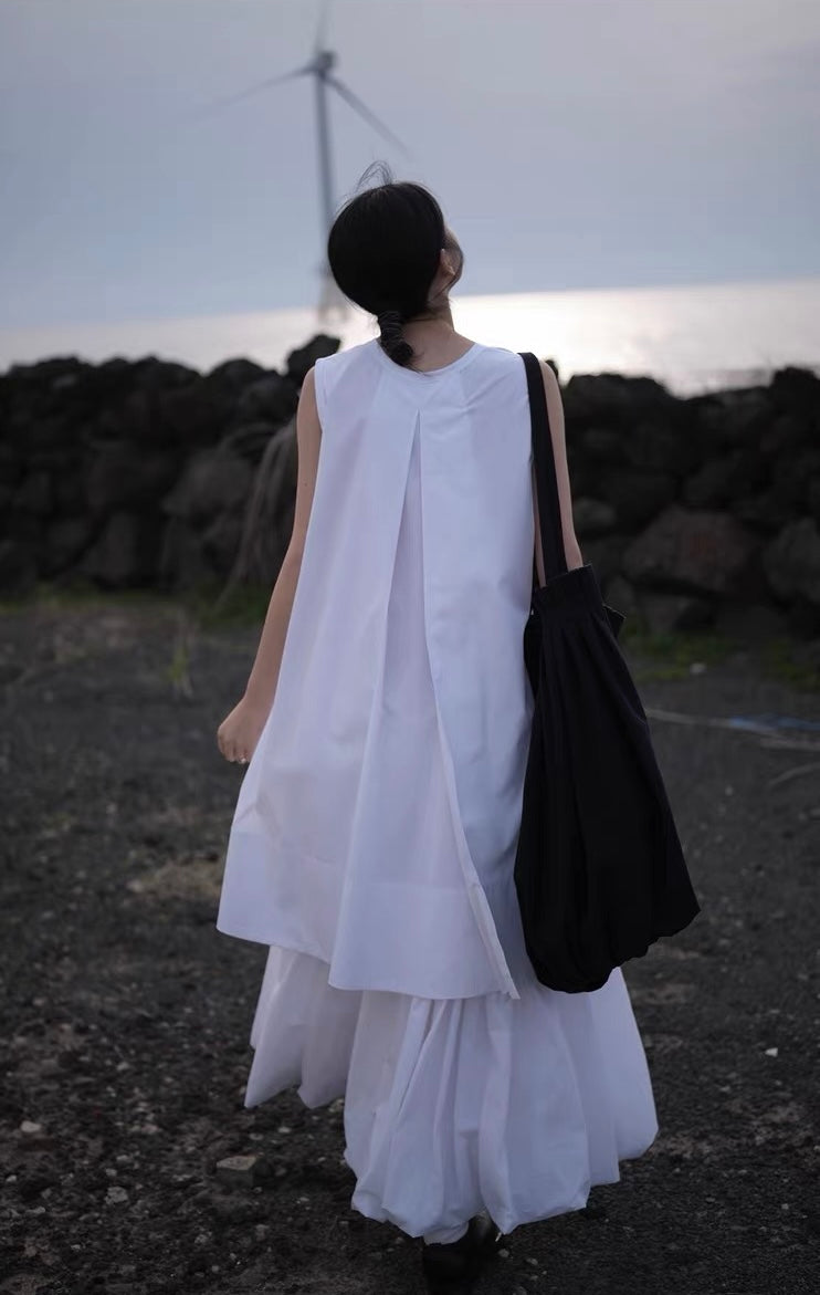 <sannai nut> Crew Neck Sleeveless Dress