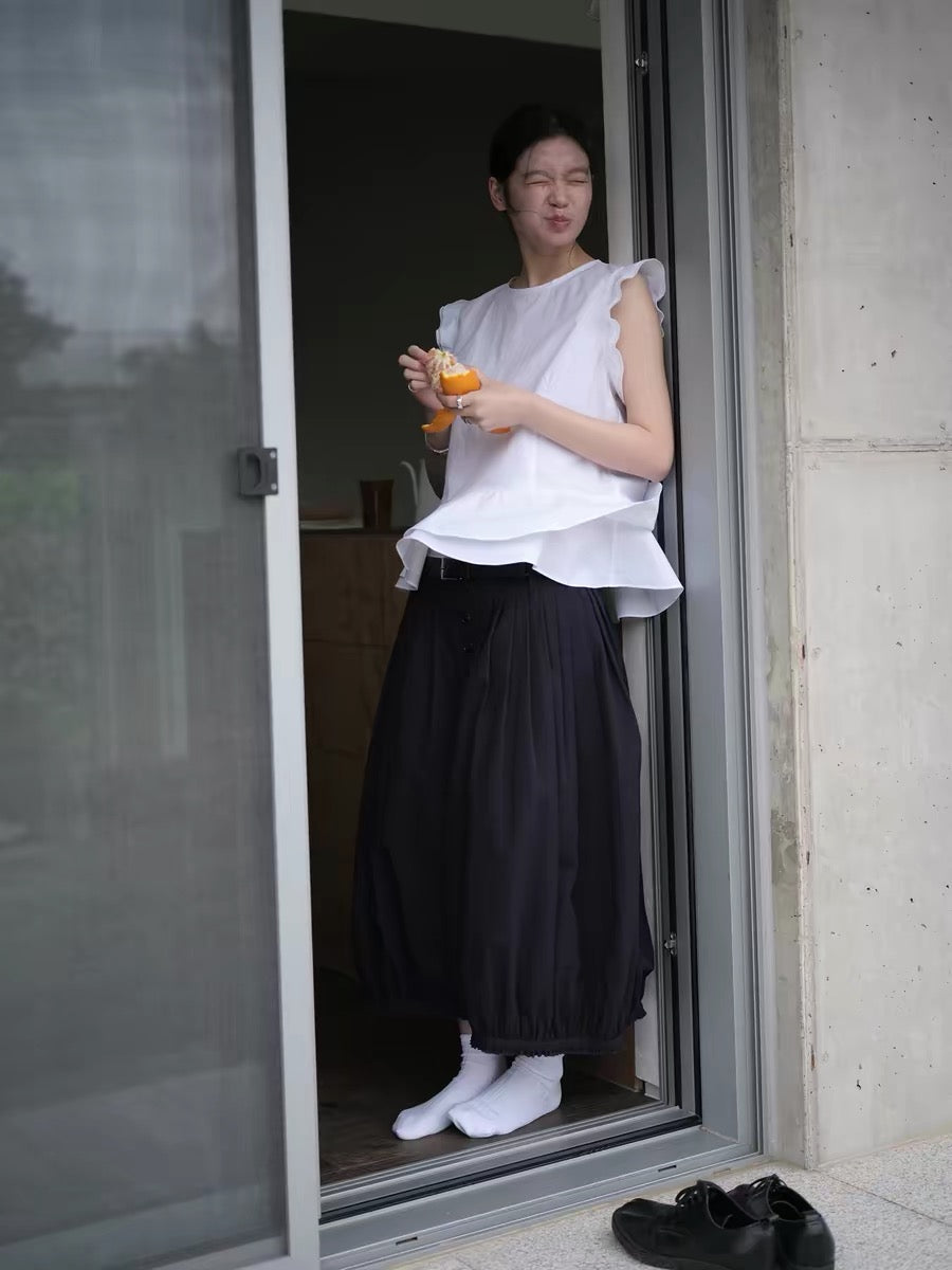 <sannai nut> Cropped Balloon Pants