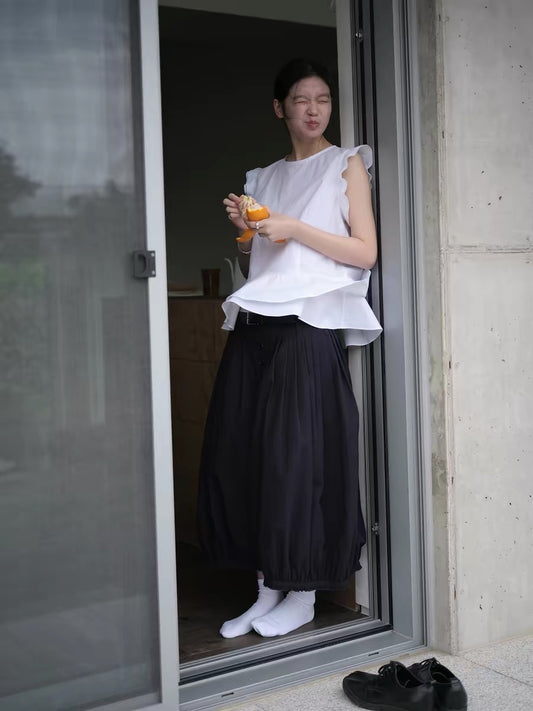 <sannai nut> Cropped Balloon Pants