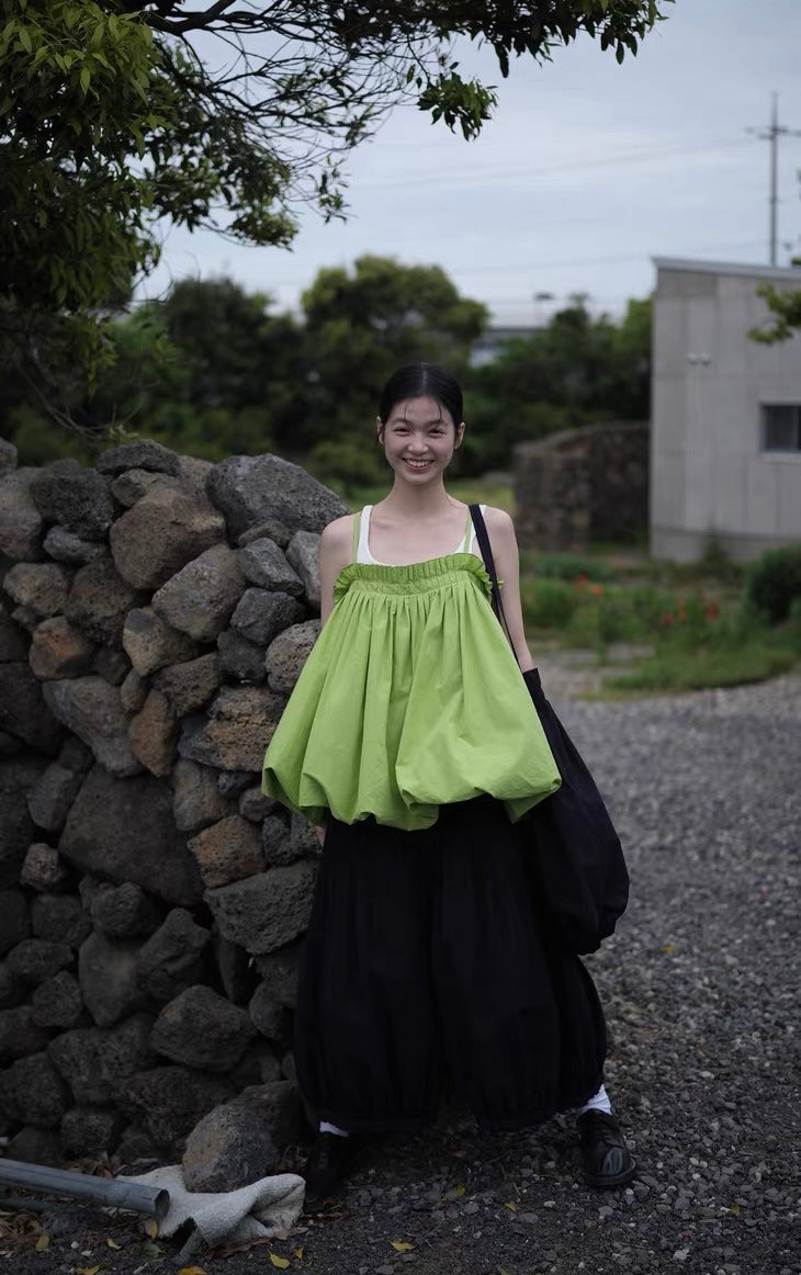 <sannai nut> Cropped Balloon Pants