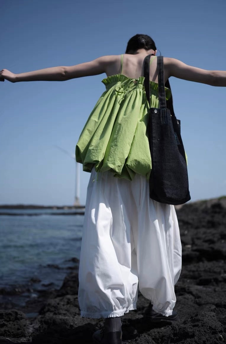 <sannai nut> Cropped Balloon Pants