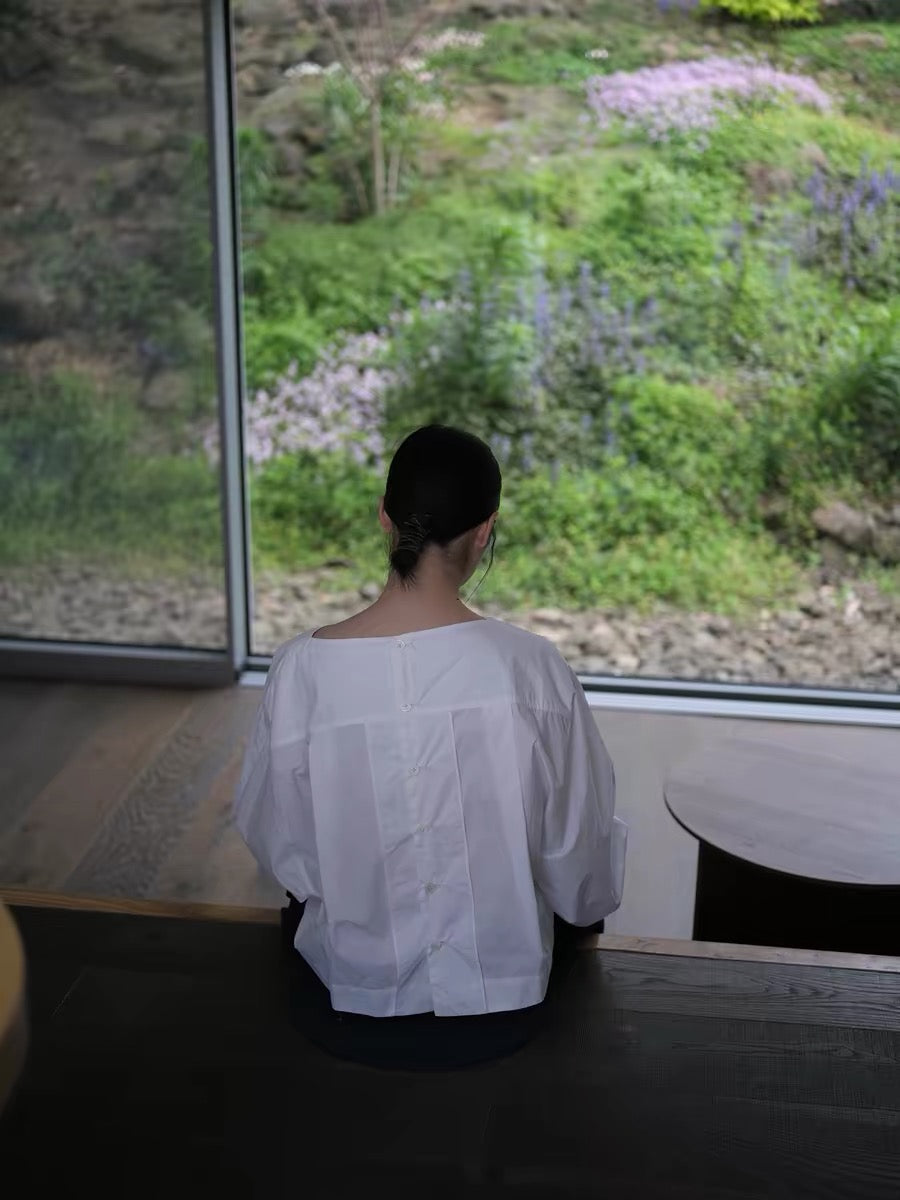 <sannai nut> Boat Neck Long-Sleeve Shirt
