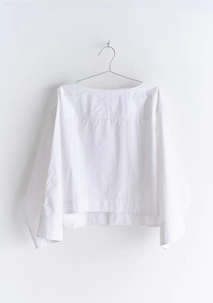 <sannai nut> Boat Neck Long-Sleeve Shirt