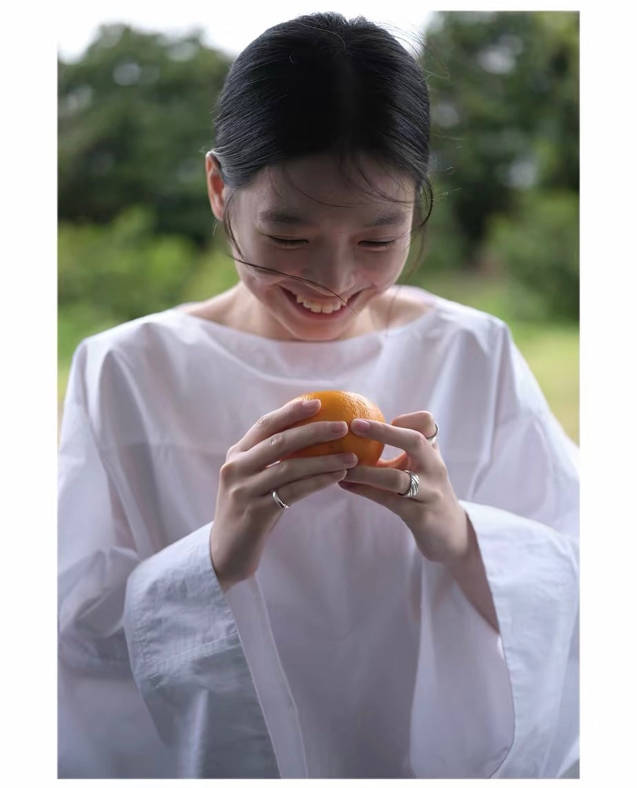 <sannai nut> Boat Neck Long-Sleeve Shirt