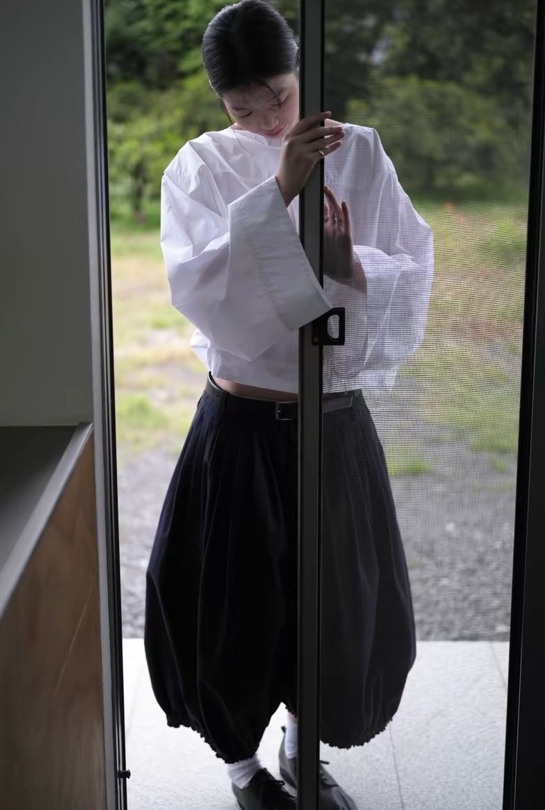 <sannai nut> Boat Neck Long-Sleeve Shirt