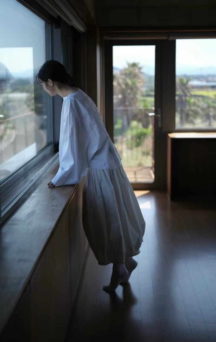<sannai nut> Boat Neck Long-Sleeve Shirt