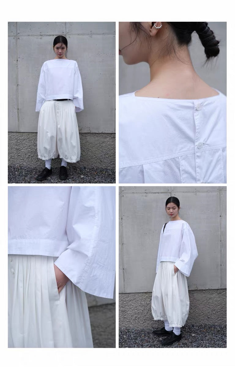 <sannai nut> Boat Neck Long-Sleeve Shirt