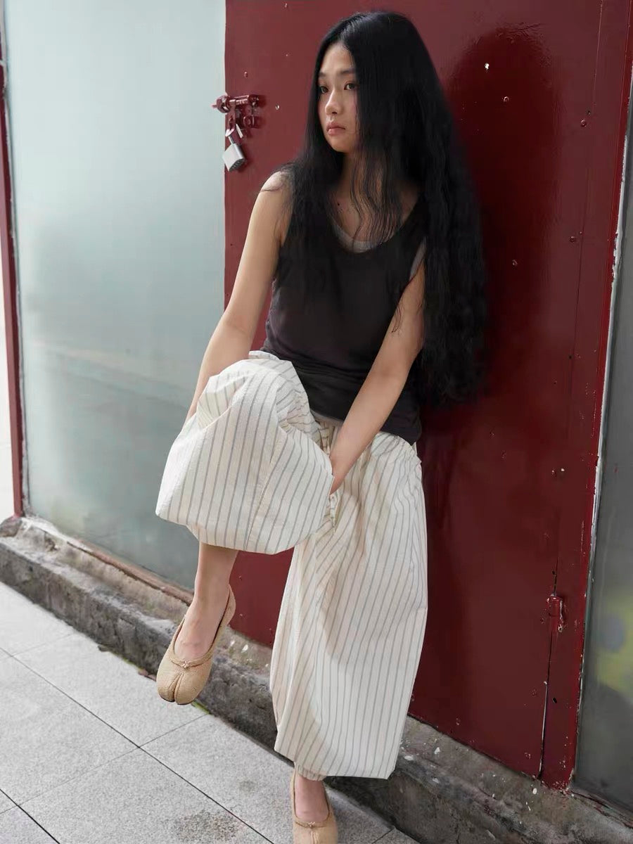 <Another i.> Striped Wide-Leg Pants