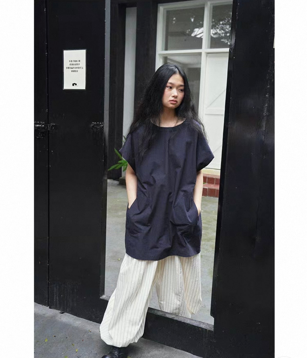 <Another i.> Striped Wide-Leg Pants