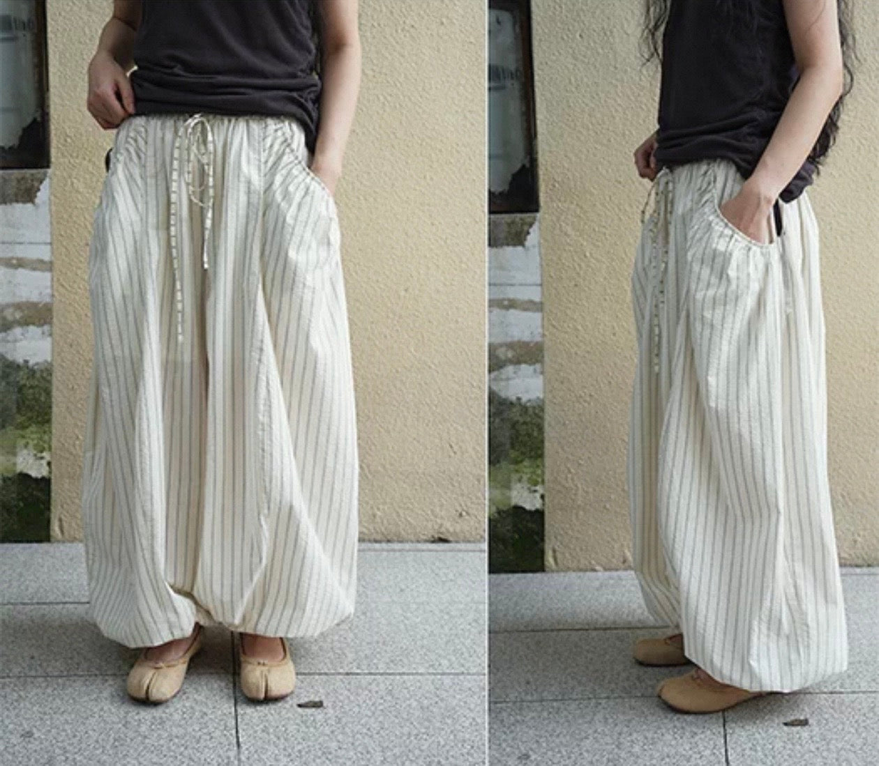 <Another i.> Striped Wide-Leg Pants
