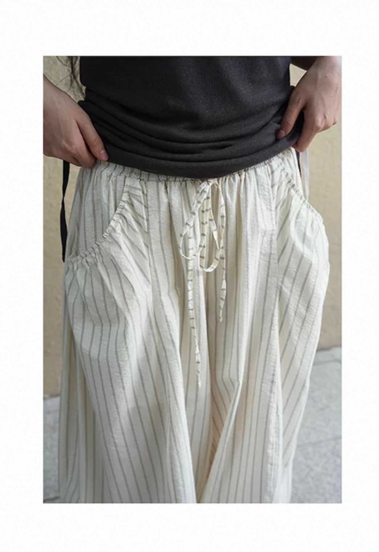 <Another i.> Striped Wide-Leg Pants