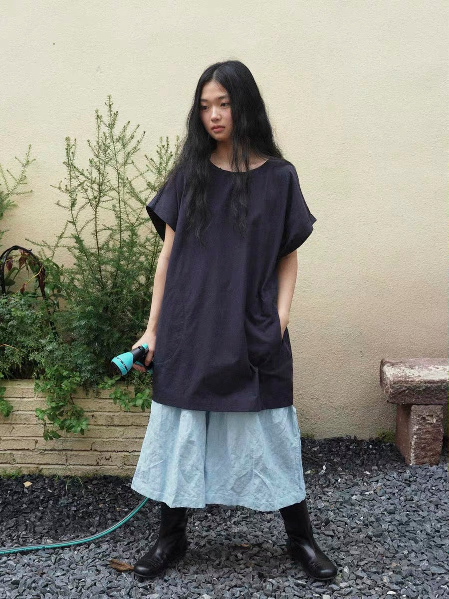 <Another i.> Pleated Wide-Leg Cropped Pants