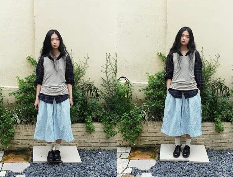 <Another i.> Pleated Wide-Leg Cropped Pants