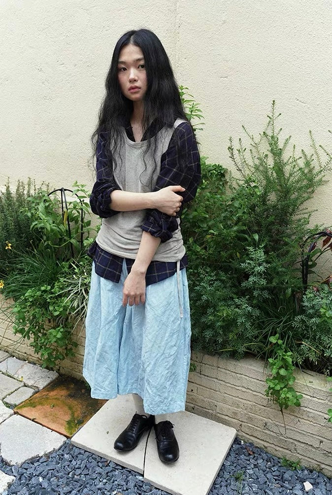 <Another i.> Pleated Wide-Leg Cropped Pants