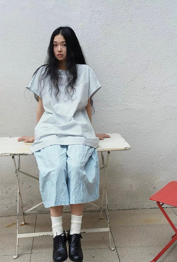<Another i.> Pleated Wide-Leg Cropped Pants