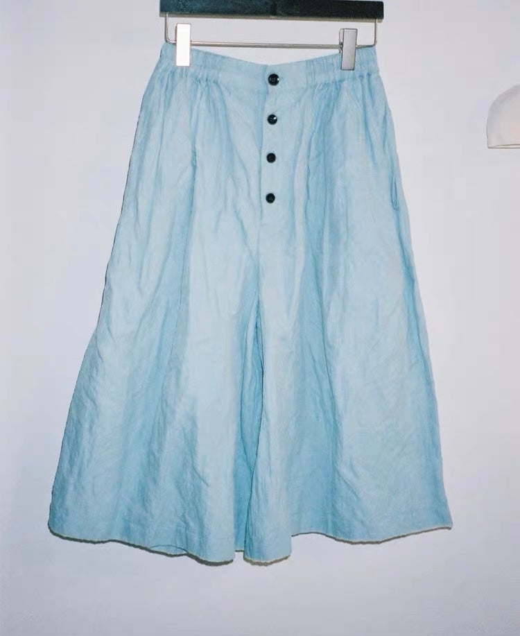<Another i.> Pleated Wide-Leg Cropped Pants