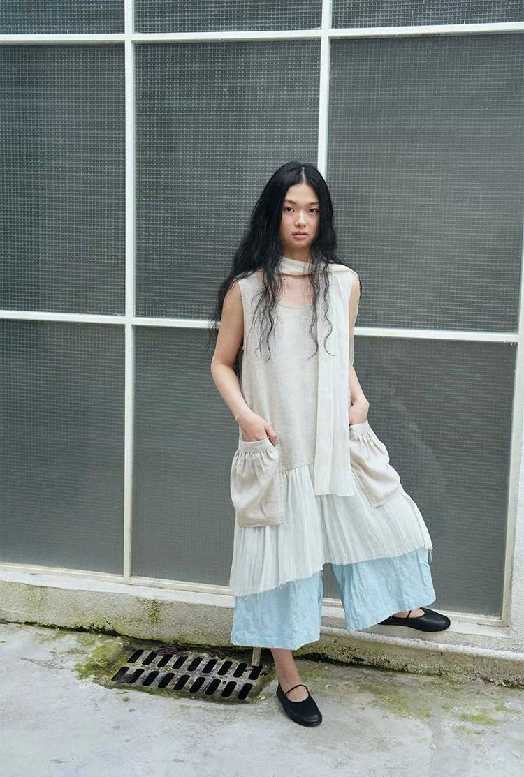 <Another i.> Pleated Wide-Leg Cropped Pants